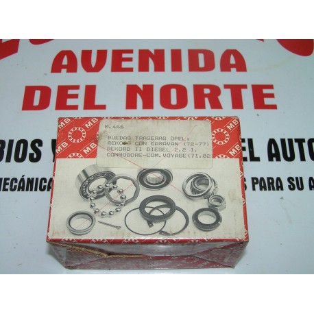 KIT RODAMIENTO COJINETE RUEDA TRASERA OPEL REKORD II 2.2 D I. OPEL COMMODORE Y REKORD '72-'77  MB M-466
