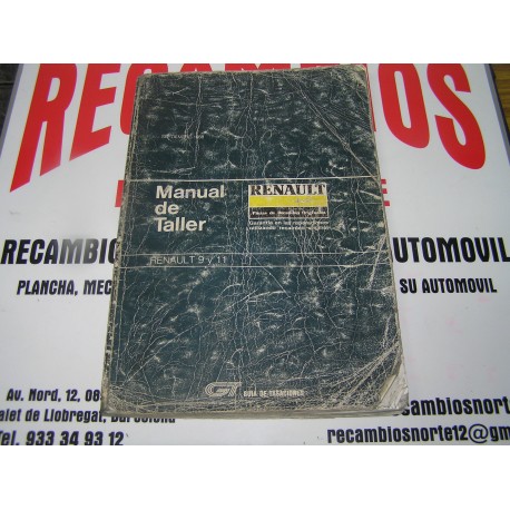 MANUAL DE TALLER RENAULT-9-11-GUIA DE TASACIONES-SEPTIEMBRE-1988