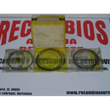 JUEGO DE SEGMENTOS PARA CUATRO PISTONES FORD ESCORT 1,1 Y 1,3 REF GOETZE 0120480000