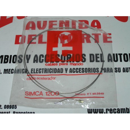 CABLE ACELERADOR SIN FUNDA SIMCA 1200 ESPECIAL REF ORG-4040131546 Y PT 2649