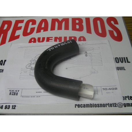 TUBO MANGUITO SUPERIOR RADIADOR A PIPA DE AGUA SEAT 131 REF ORG, JD 11720501