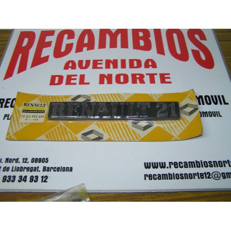 ANAGRAMA TRASERO RENAULT 21 REF ORG, 7700773459