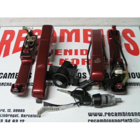 JUEGO DE MANETAS DELANTERAS Y TRASERA CON BOMBIN CLAUSOR Y MALETERO TODAS CON LA MISMA LLAVE  SEAT TOLEDO 1ª. SERIE