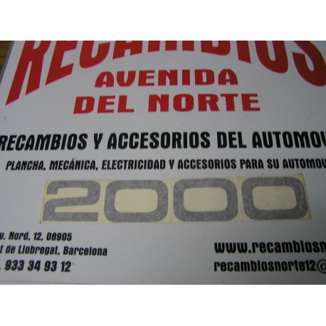 ANAGRAMA ADHESIVO NEGRO 2000 SEAT 124 Y 1430