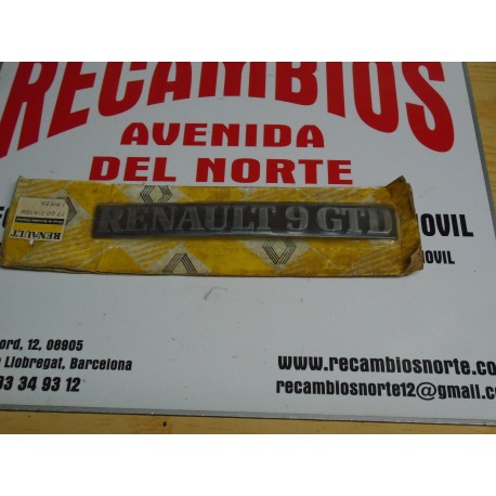 ANAGRAMA  DE PLASTICO ADHESIVO ORIGINAL RENAULT 9 GTD REF ORG, 7700713106