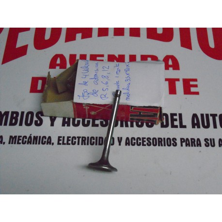 JUEGO DE 4 VALVULAS ADMISION RENAULT 5-6-8-12-UNA RANURA