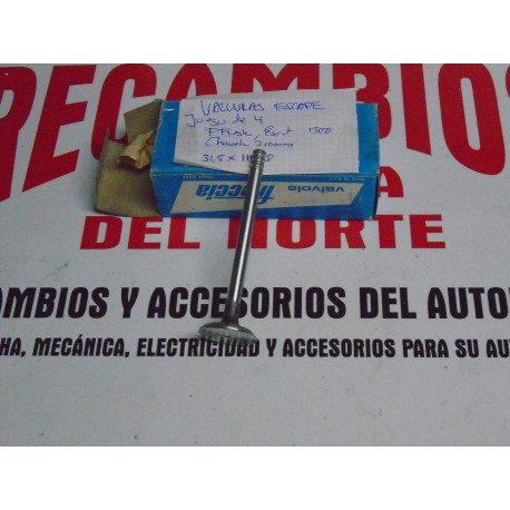 JUEGO DE 4 VALVULAS ESCAPE FORD FIESTA ESCORT 1300 CHAVETA DE TRES RANURAS